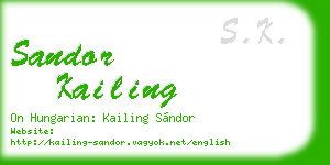 sandor kailing business card